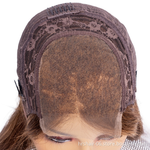 150% density piano highlight color #4 #27 4*4 closure lace wig Wholesale 100% sliky Raw Virgin Cuticle Aligned Indian Human Hair